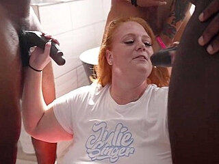 Slutty Redhead Ssbbw Julie Gonger Gets Bbc Bukkake Blowbang 15 Min